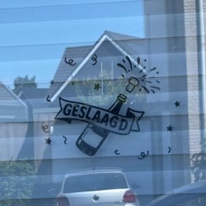 geslaagd raamsticker