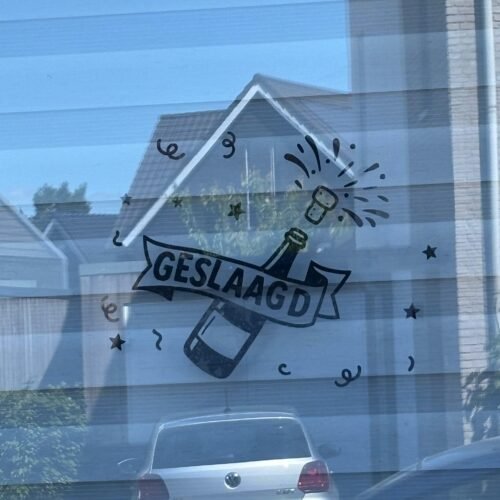 geslaagd raamsticker