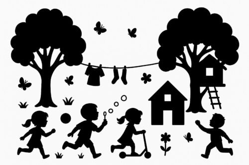 lente spelende kinderen